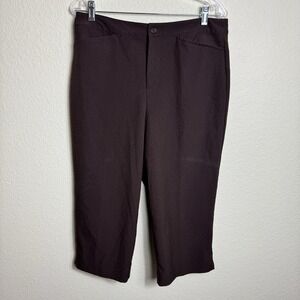 Christopher Banks Women's Cropped Pant Size 10 Brown Front Pockets